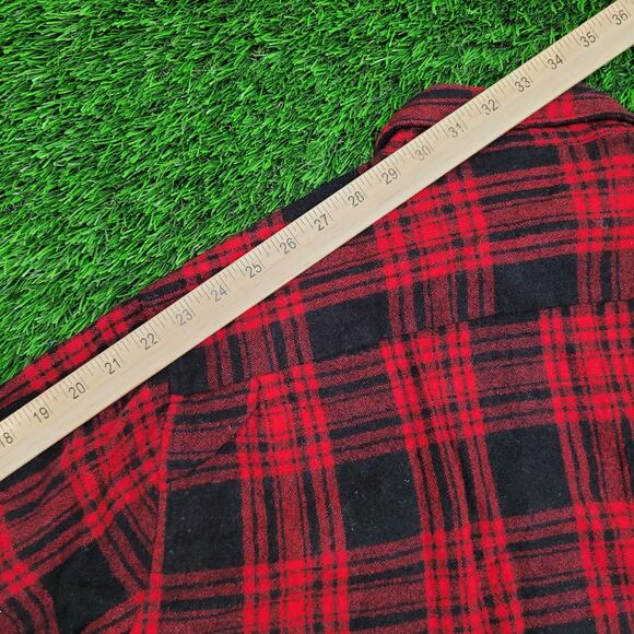 Vintage 90s Woodland Plaid Shirt XL 23x27 Wool - Picture 4 of 10